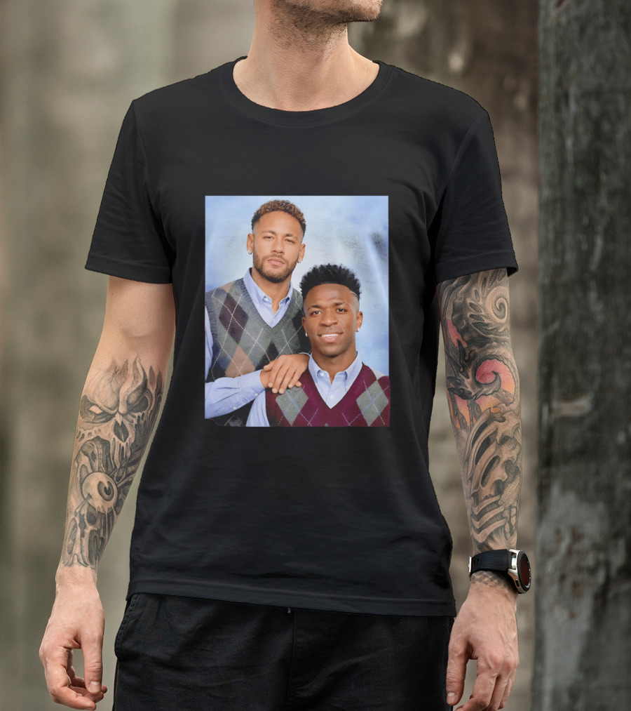 Neymar Jr Vinicius Jr Step Brothers Argyle Sweater Look T-Shirt