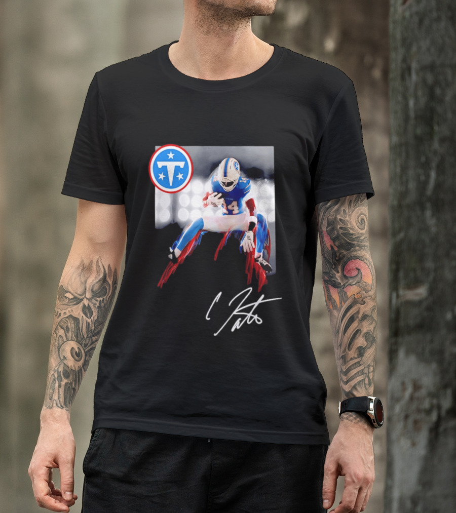 Tennessee Titans Carnell Tate Rookie Legacy 14 Blue Red T-Shirt