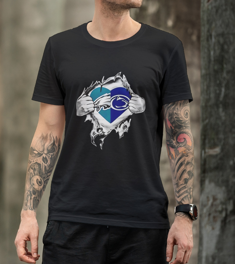 Philadelphia Eagles Penn State Nittany Lions Heart T-Shirt