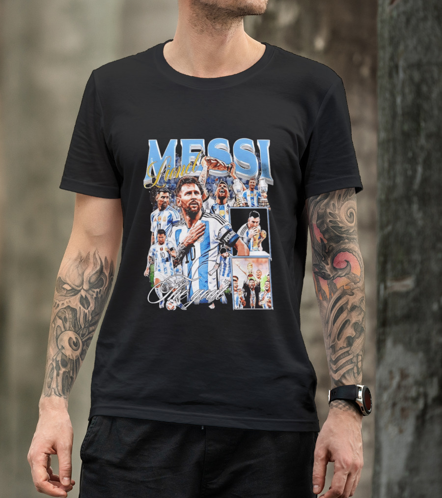 Lionel Messi The Goat Argentina National Football Team Celebration T-Shirt