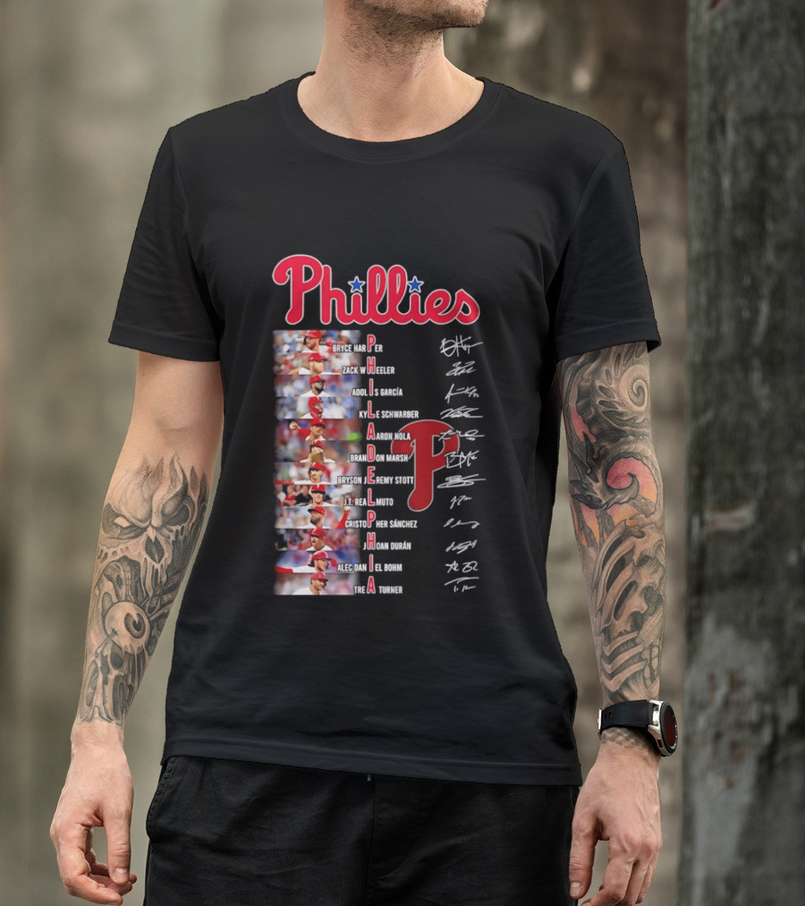 Phillies Baseball Stars Philadelphia Players Lineup T-Shirt