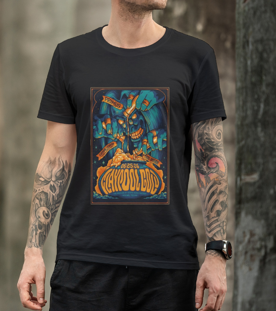 Primus Claypool Lennon Delirium Frog Brigade June 25 2026 Pavilion Toyota Music Factory Irving TX T-Shirt