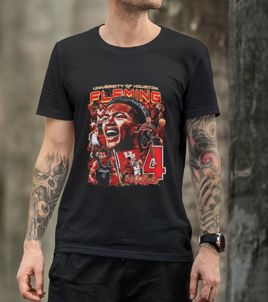 University Of Houston Fleming Number 4 Basketball Player T-Shirt