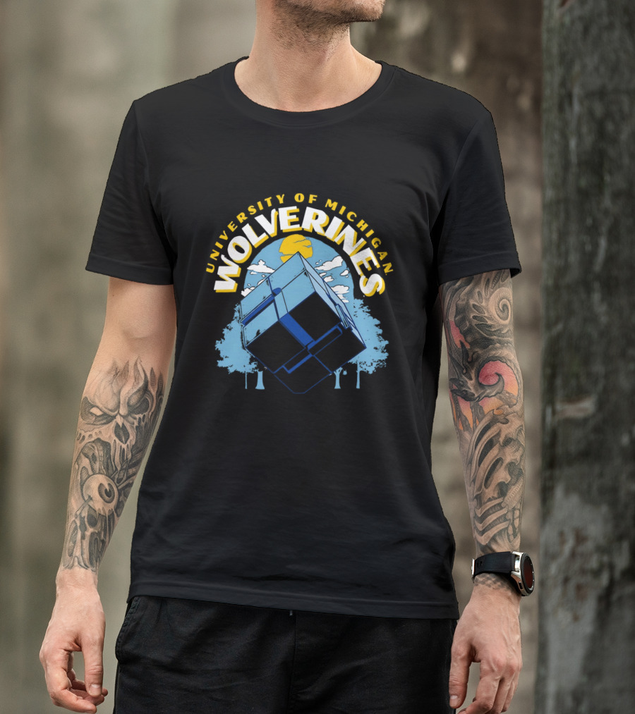 University Of Michigan Wolverines Rubik's Cube Puzzle Logic Theory T-Shirt