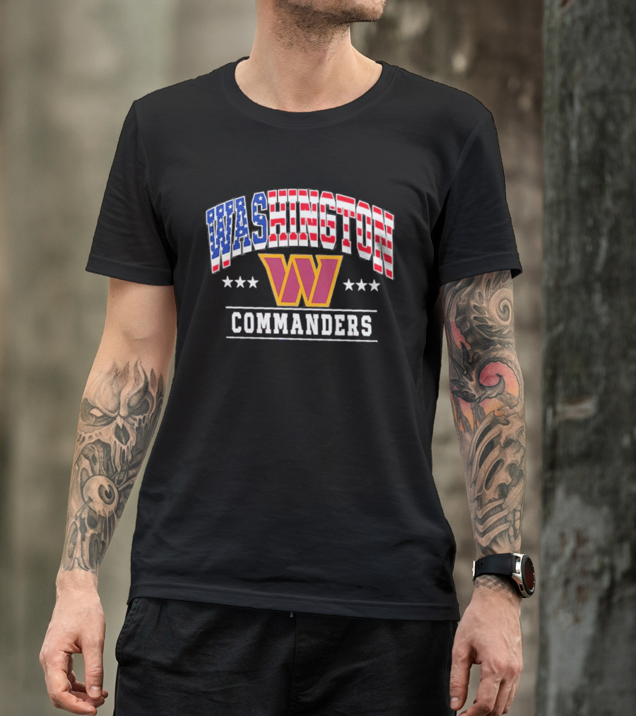 Washington Commanders Americana W Logo 250th Anniversary Celebration T-Shirt