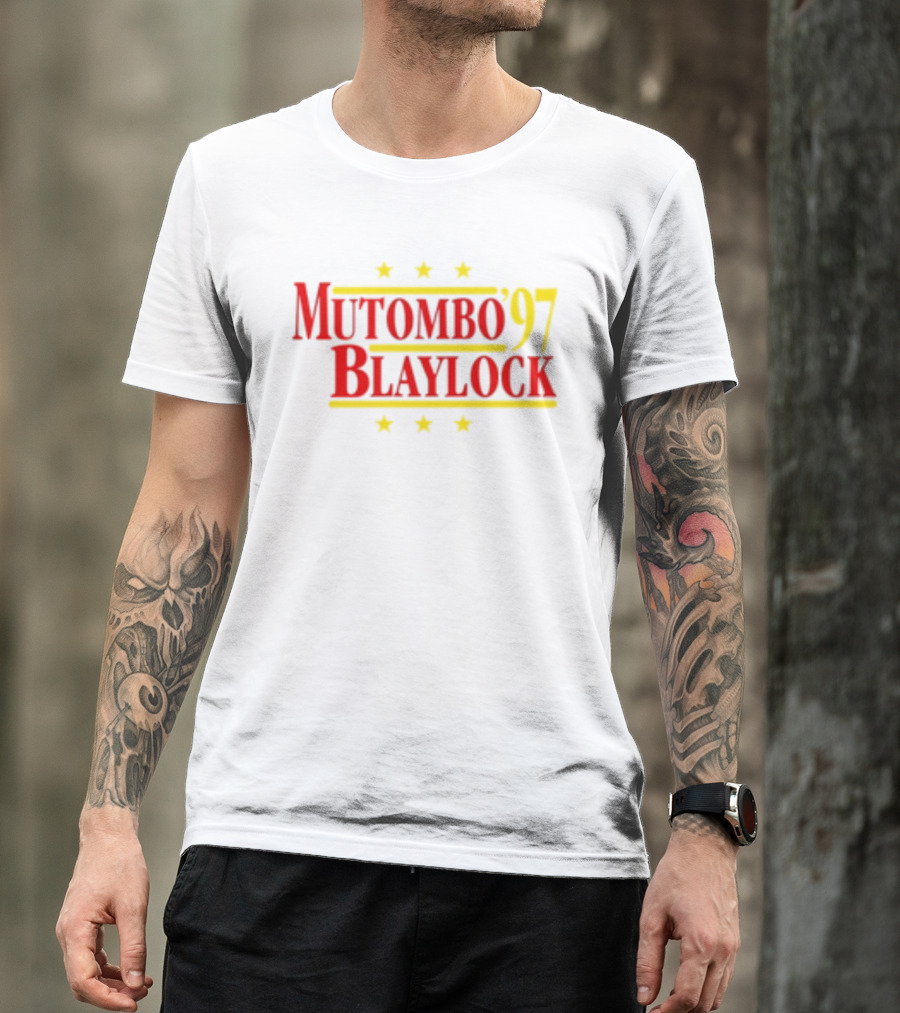 Mutombo Blaylock '97 Atlanta Hawks NBA Stars T-Shirt