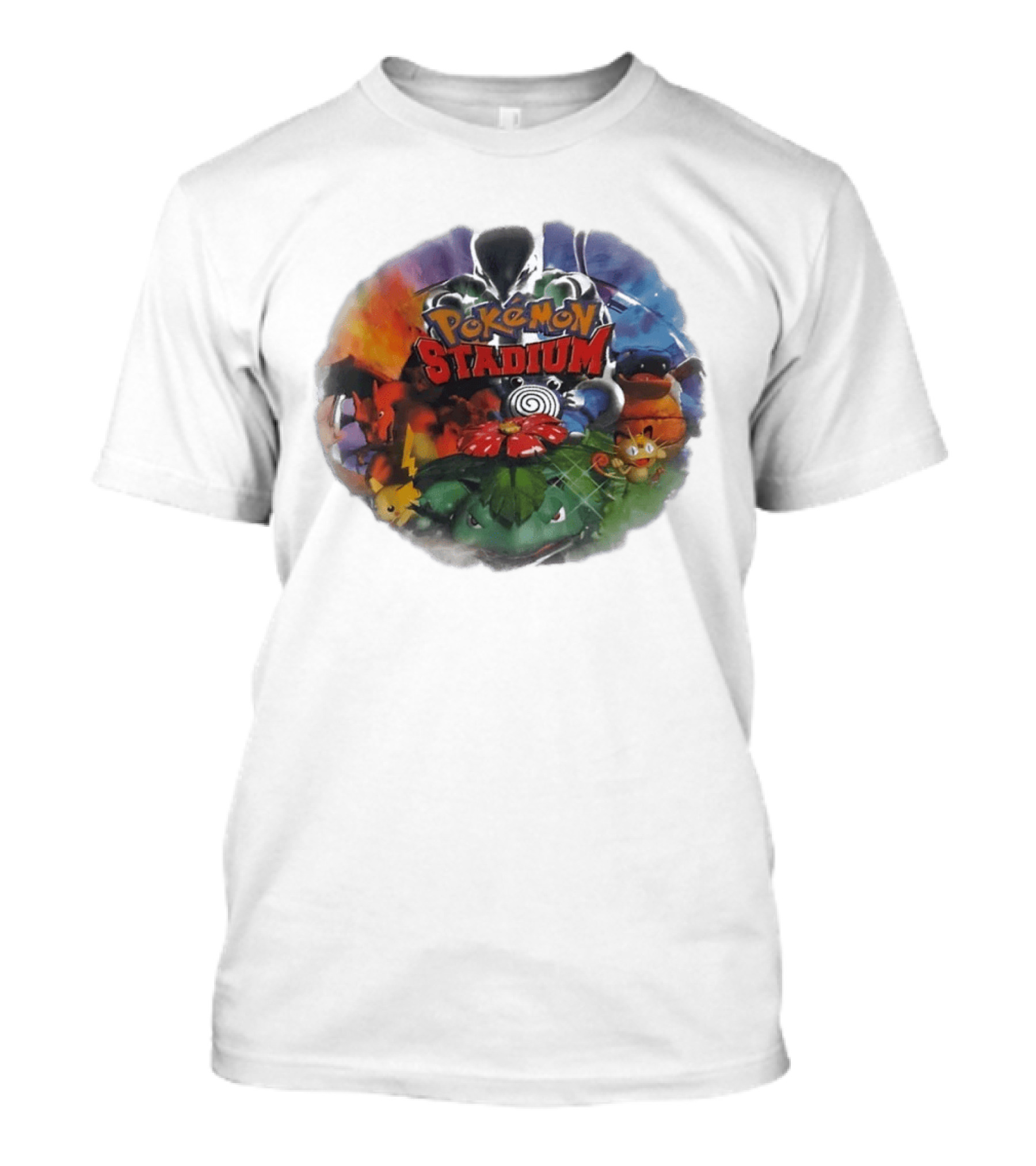 Pokémon Stadium Venusaur Charizard Squirtle Meowth Pikachu Retro Gaming Fan Favorite T-Shirt