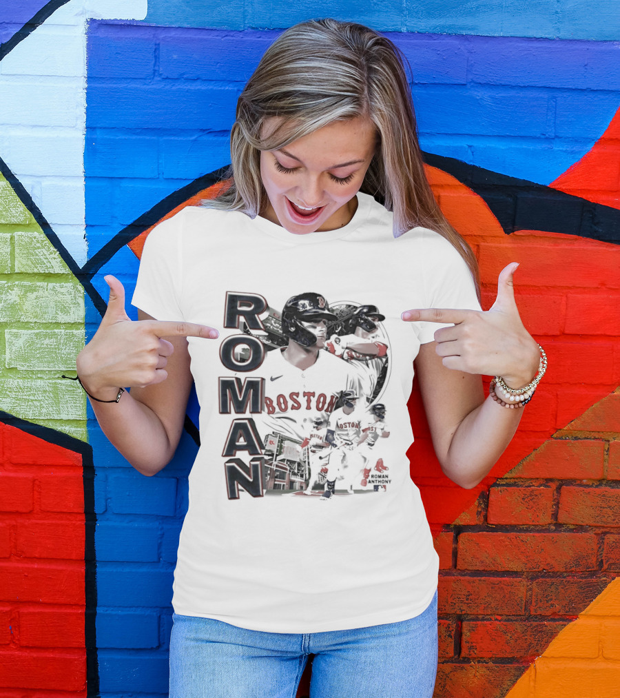 Roman Anthony Boston Red Sox 90s Bootleg Collage T-Shirt