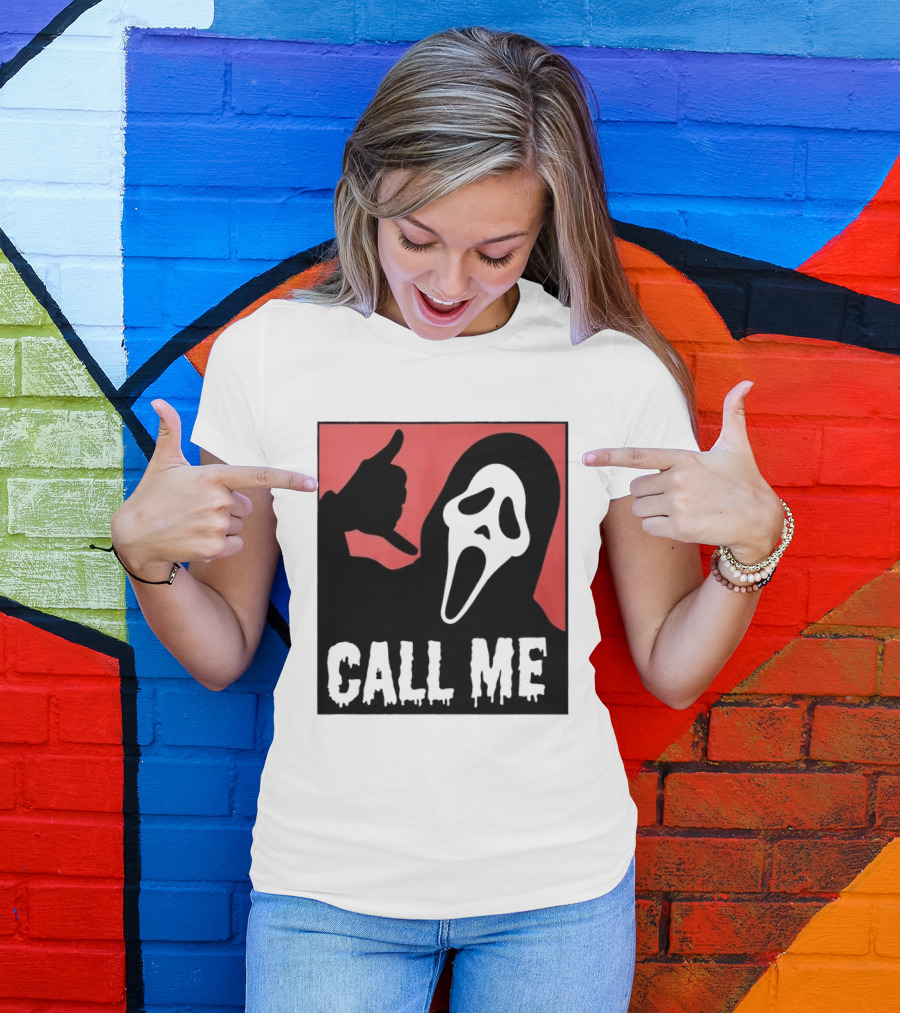 Ghostface Call Me Horror Halloween Scream T-Shirt
