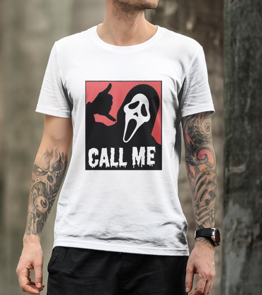 Ghostface Call Me Horror Halloween Scream T-Shirt