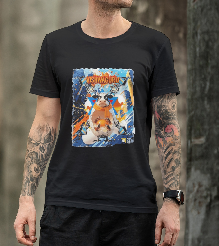 Vishwaguru Cow 2026 Stars Abstract T-Shirt