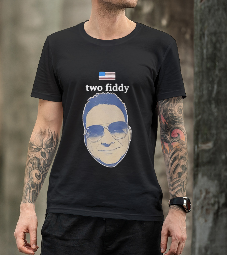 Two Fiddy Jeremy Robinson Face With Sunglasses American Flag T-Shirt
