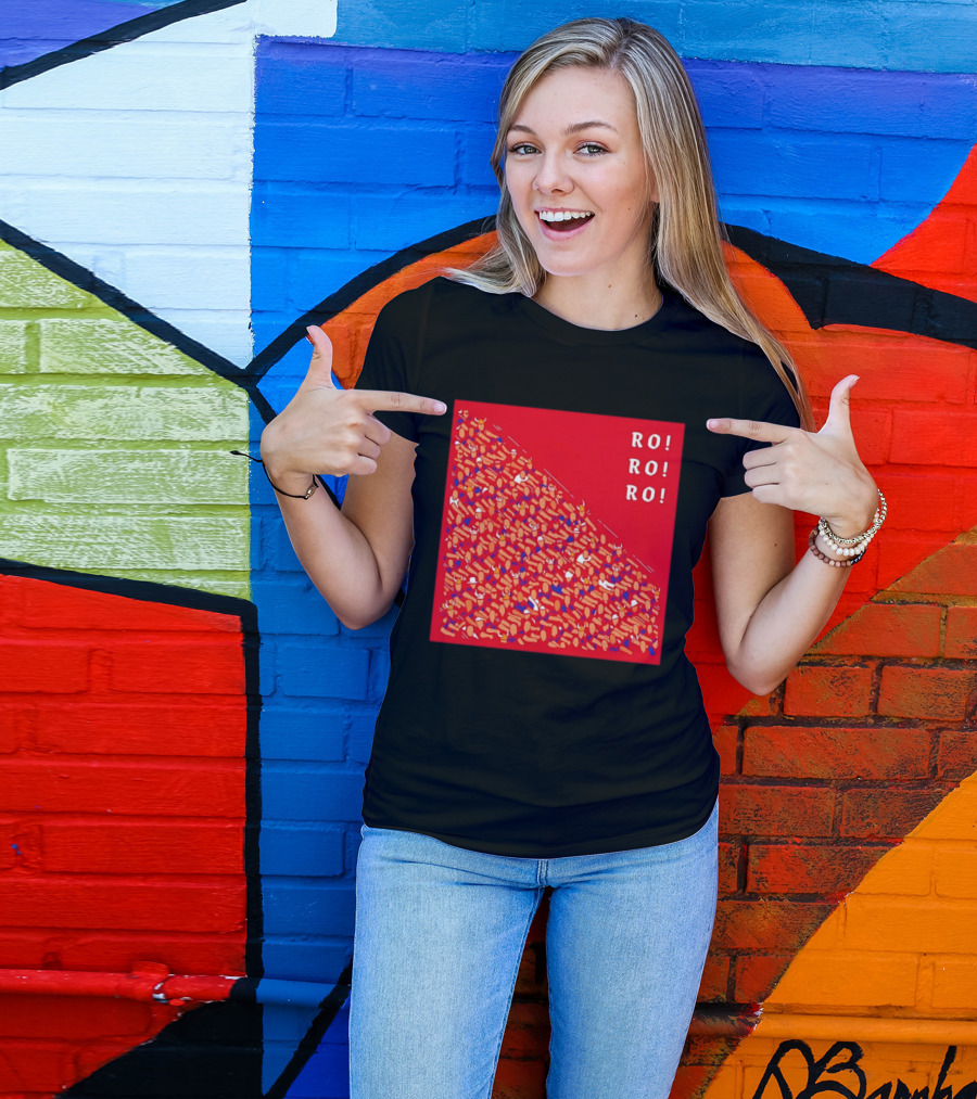 Ro Ro Ro Viking Helmet Crowd Art Red T-Shirt