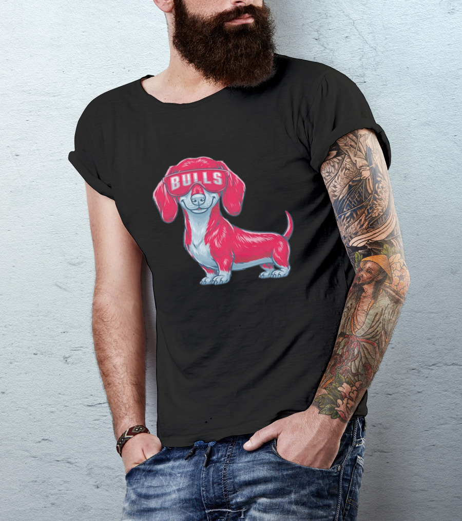 Bulls Dachshund With Sunglasses Cartoon T-Shirt