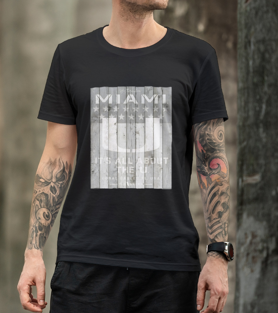 Authentic Miami It's All About The U Coral Gables FL USA Handcrafted T-Shirt