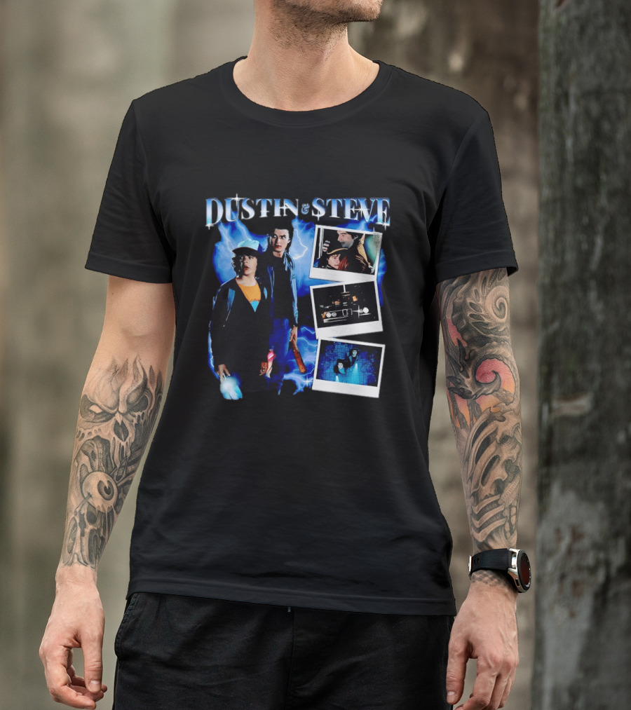 Dustin Steve Polaroid Photos Lightning T-Shirt
