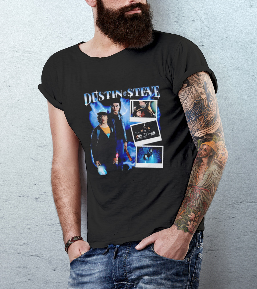Dustin Steve Polaroid Photos Lightning T-Shirt