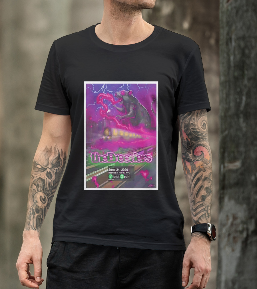 The Breeders Violet Grohl June 24 2026 Pier 17 NYC Rooftop Concert T-Shirt