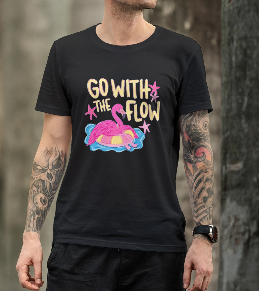 Go With The Flow Flamingo Summer Tropical Vibes T-Shirt