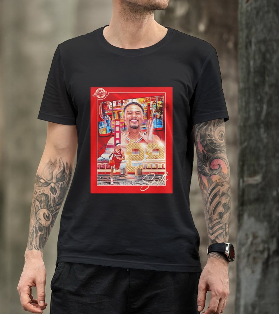 Tyrus Smith Diablos Rojos 24 Basketball San Francisco Bridge T-Shirt