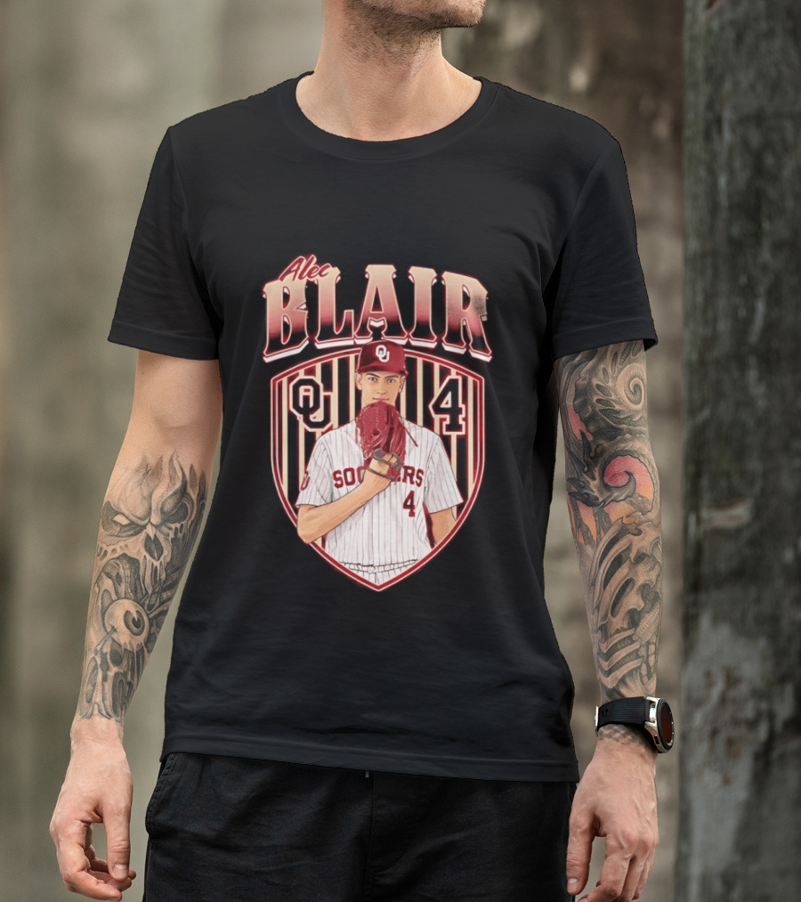 Oklahome Sooners Alec Blair Number 4 Baseball Player T-Shirt