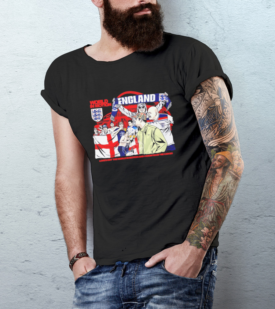 World In Motion England Football Fans Wembley Stadium England Supporters T-Shirt