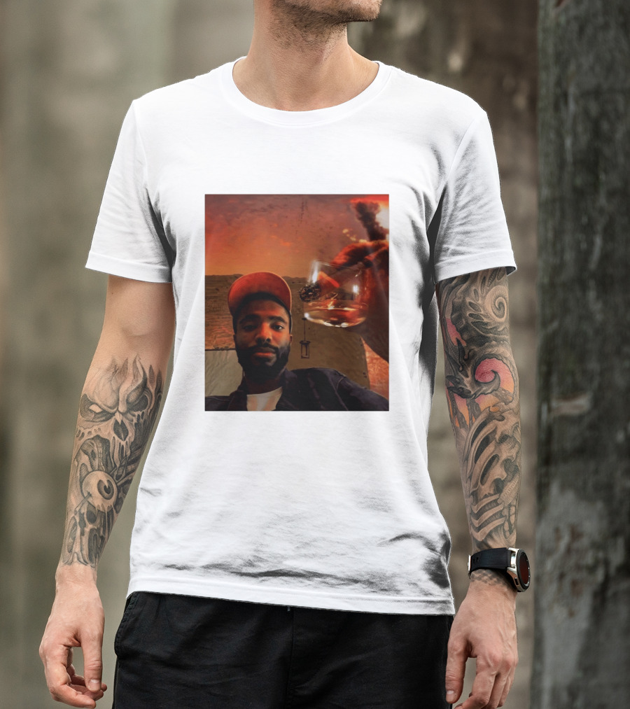 Mikal Bridges Phoenix Suns Cigar Whiskey Glass Sunset Vibes T-Shirt
