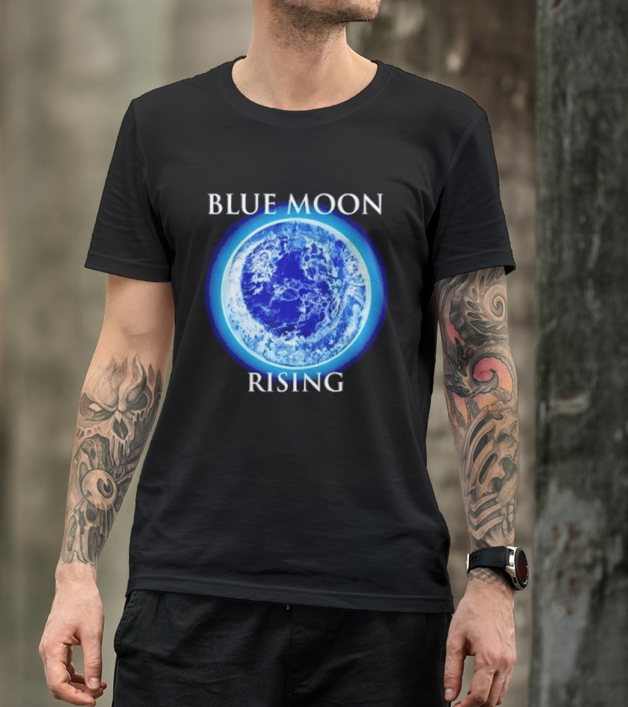 Blue Moon Rising Astronomy Celestial Night Sky Planetary T-Shirt