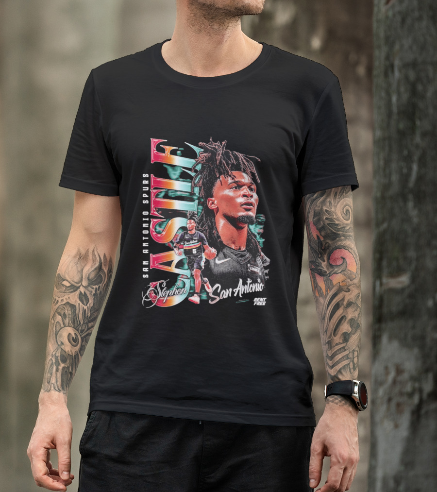 Stephon Castle San Antonio Spurs Player Collage Rent Free T-Shirt
