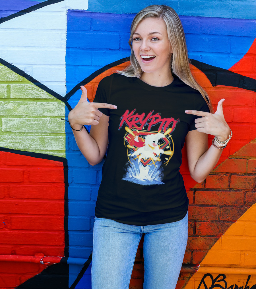 Krypto The Superdog With Superman Symbol And Skateboard T-Shirt