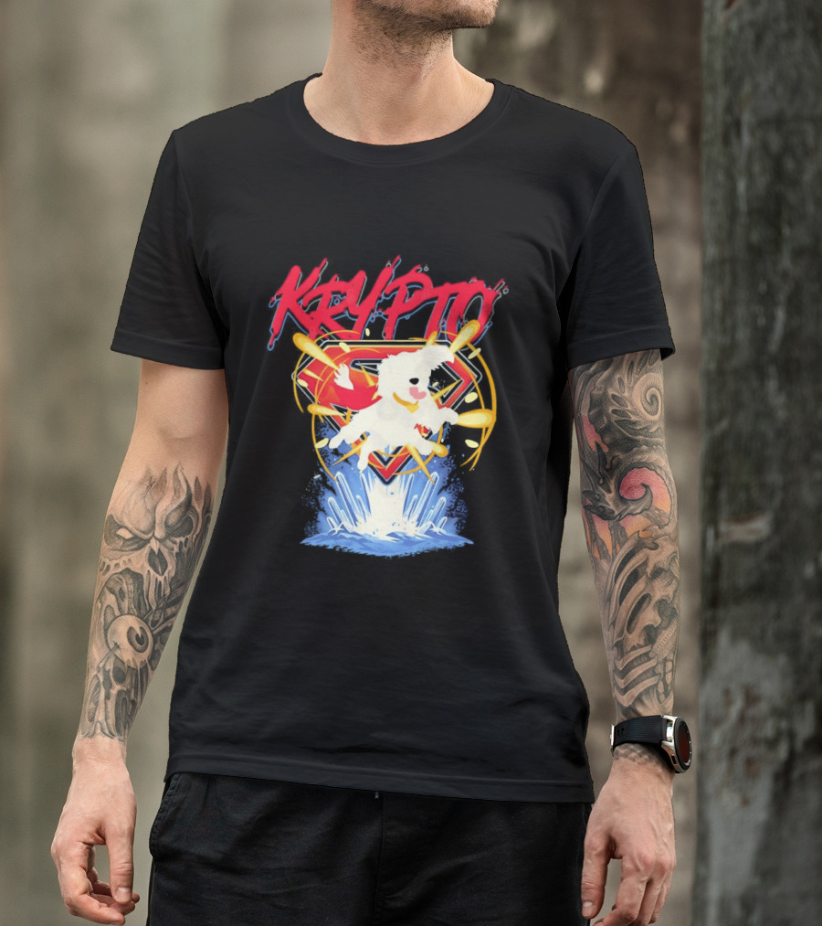 Krypto The Superdog With Superman Symbol And Skateboard T-Shirt