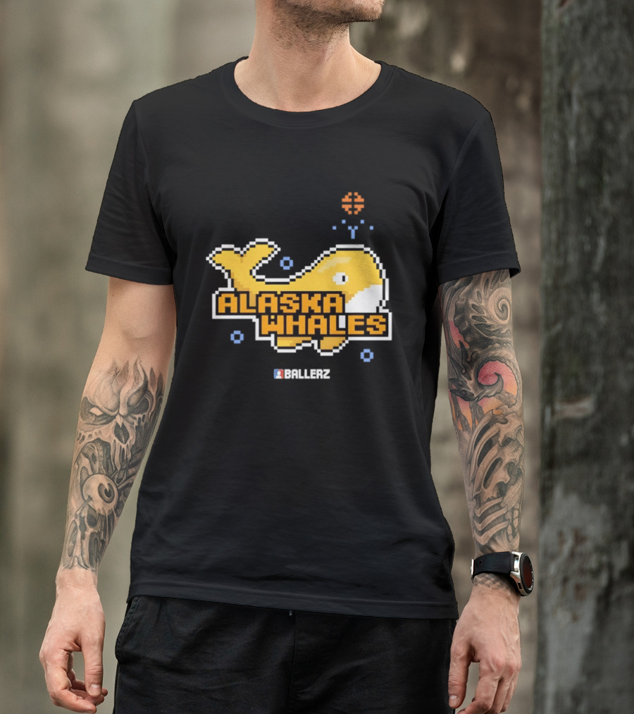 Alaska Whales Ballerz Pixel Whale T-Shirt