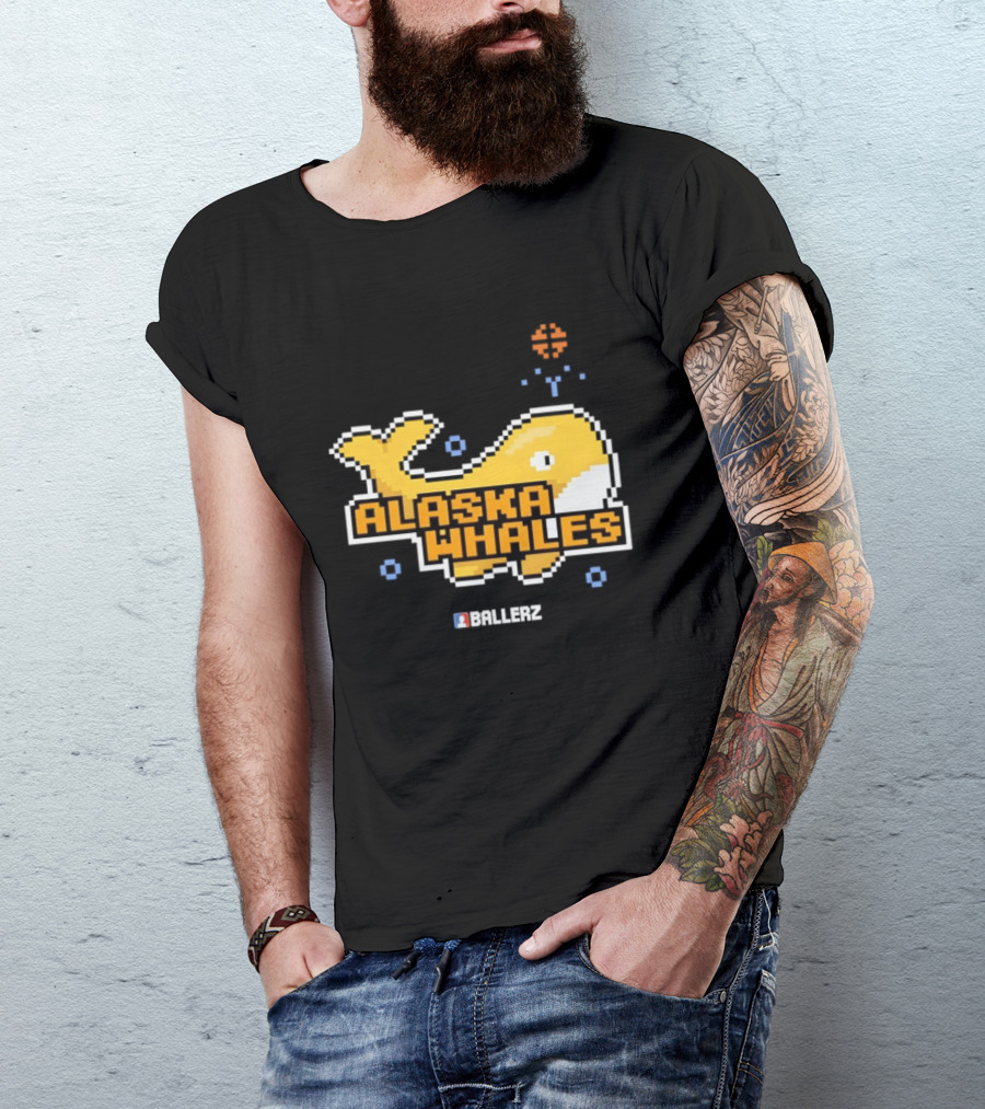 Alaska Whales Ballerz Pixel Whale T-Shirt