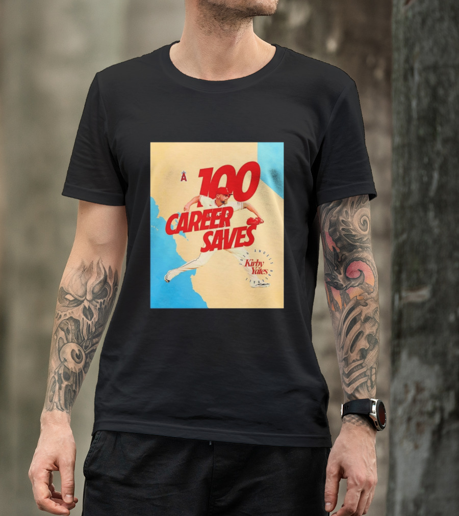 Los Angeles Angels Kirby Yates 100 Career Saves Milestone 2026 T-Shirt
