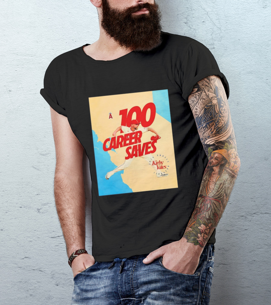 Los Angeles Angels Kirby Yates 100 Career Saves Milestone 2026 T-Shirt