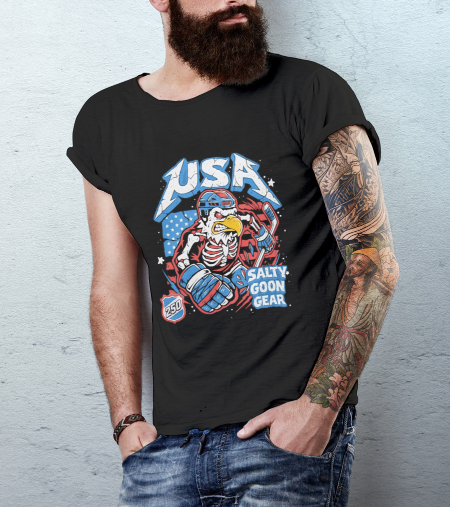 USA Skeleton Eagle 250 Salty Goon Gear T-Shirt