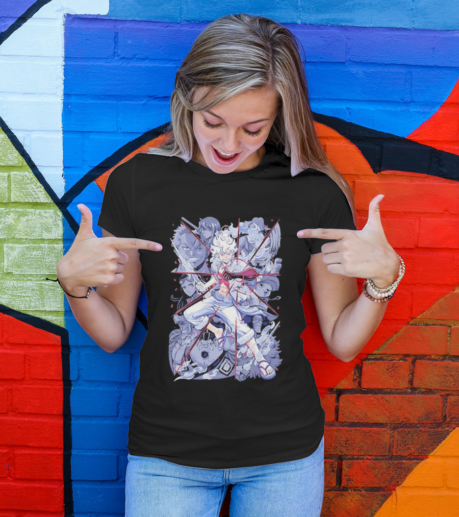 Luffy Gear Fifth Transformation With Crew Fearless Adventure T-Shirt