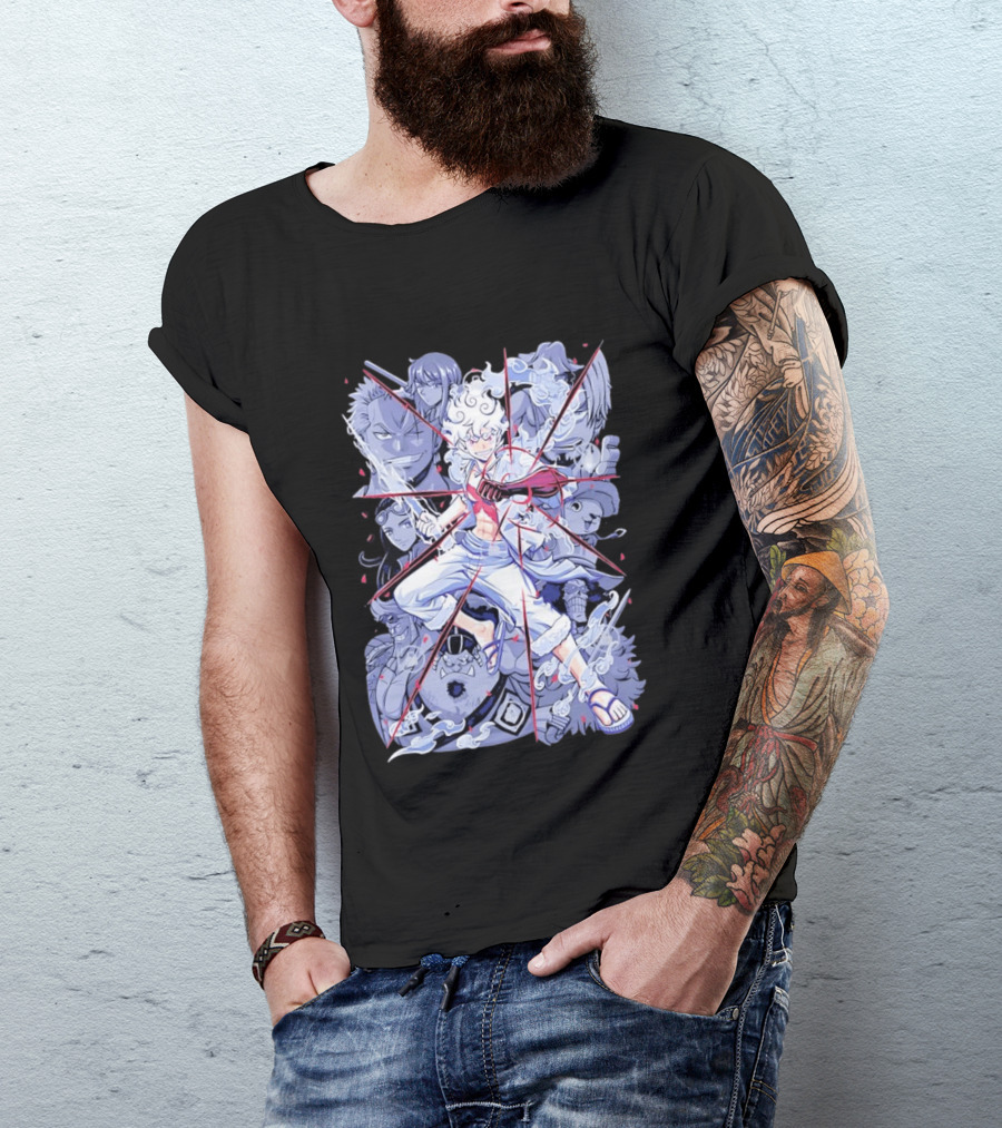 Luffy Gear Fifth Transformation With Crew Fearless Adventure T-Shirt
