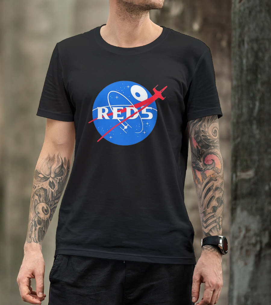 Red 5 NASA Space X Wing Mashup Astronaut Star T-Shirt