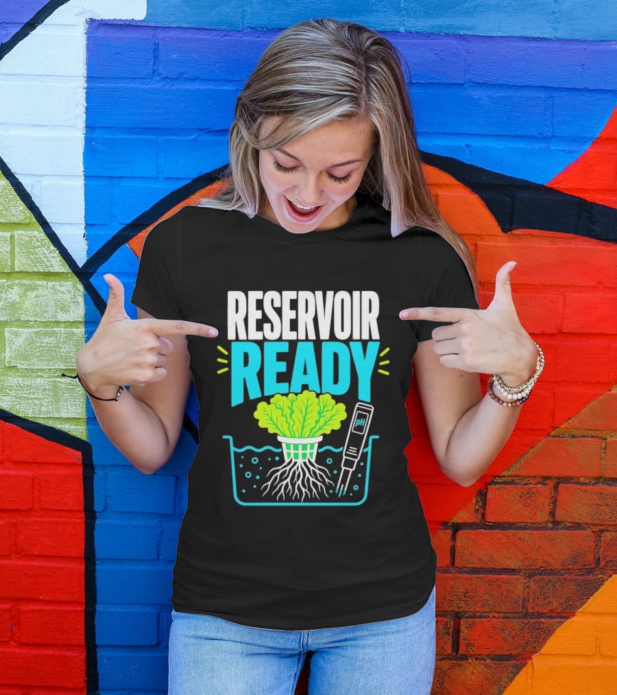 Reservoir Ready Hydroponic Lettuce Roots And Water PH Meter T-Shirt