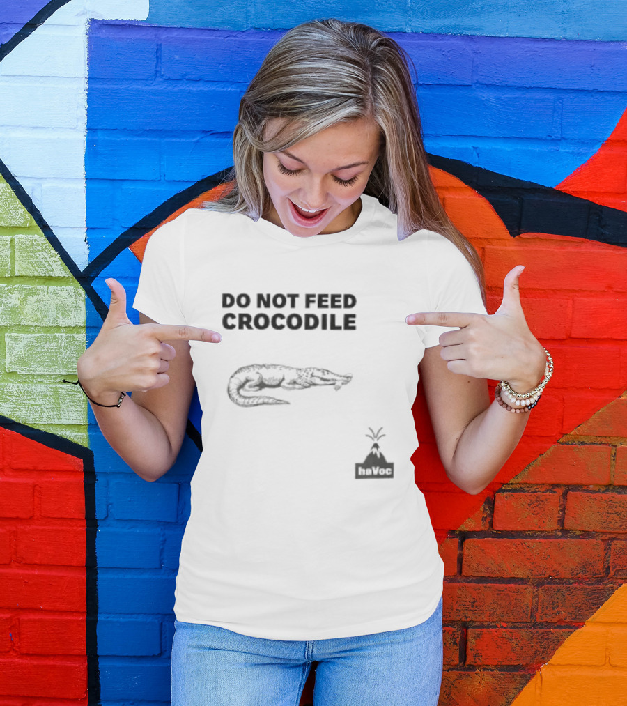 Do Not Feed Crocodile Jurassic Park Style Warning T-Shirt