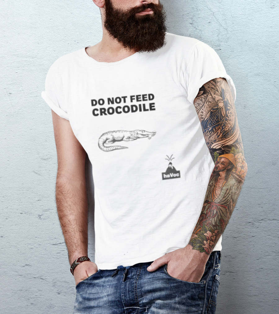 Do Not Feed Crocodile Jurassic Park Style Warning T-Shirt