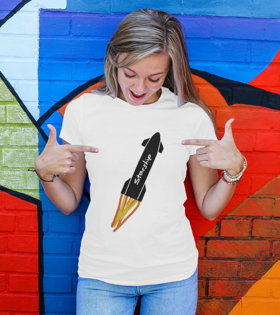 Starship Rocket SpaceX Space Exploration T-Shirt