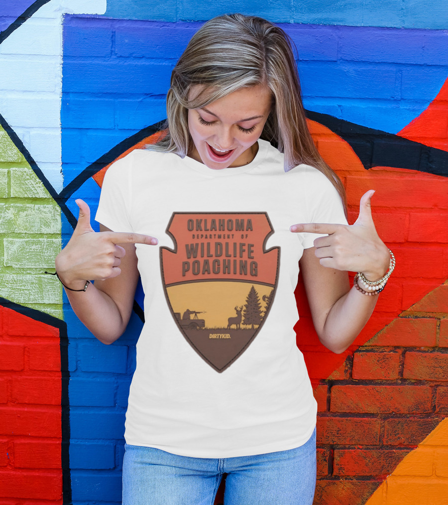 Oklahoma Wildlife Poaching Badge By DirtyKid T-Shirt