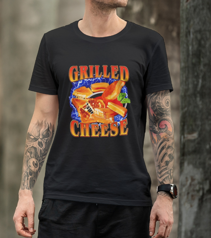 Grilled Cheese Lightning 90s Bootleg Blue T-Shirt
