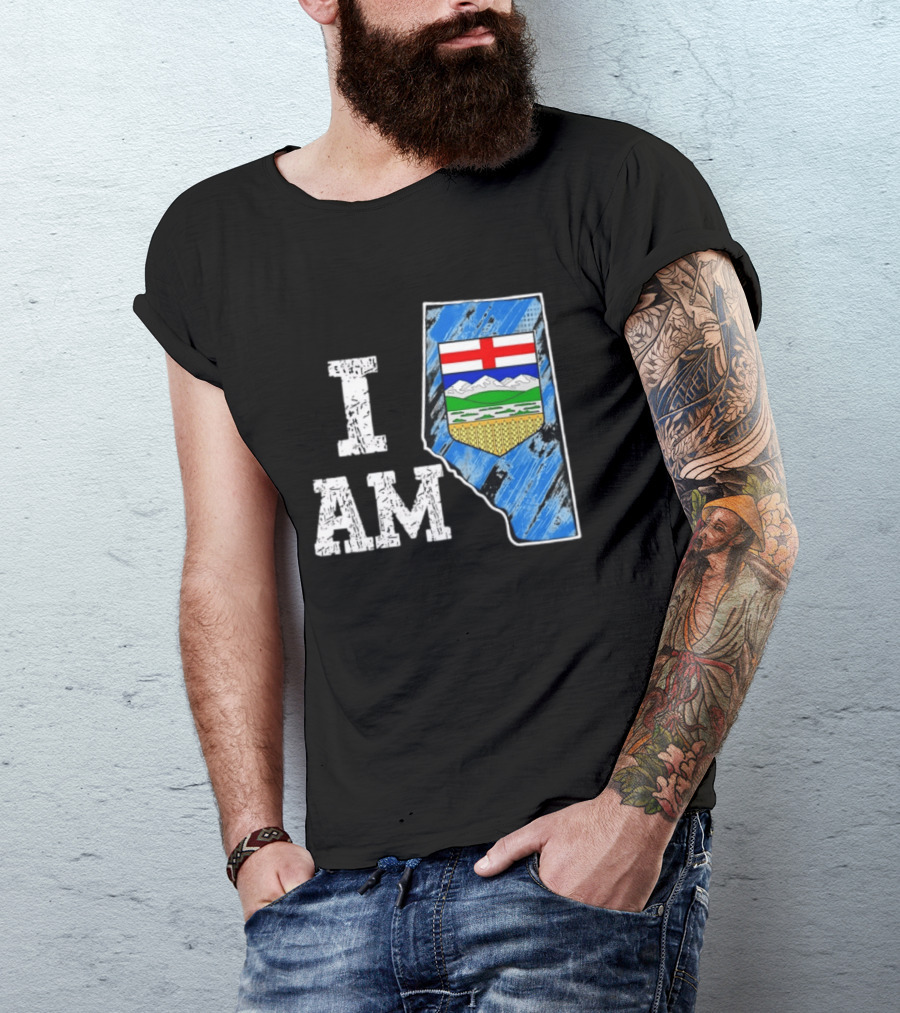 I Am Alberta Canada Province Emblem And Flag Pride T-Shirt