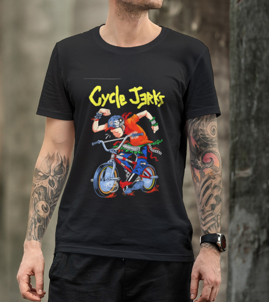 Cycle Jerks Undiagnosed Black Flag Bad Brains Bad Religion NOFX Biking Adventure T-Shirt