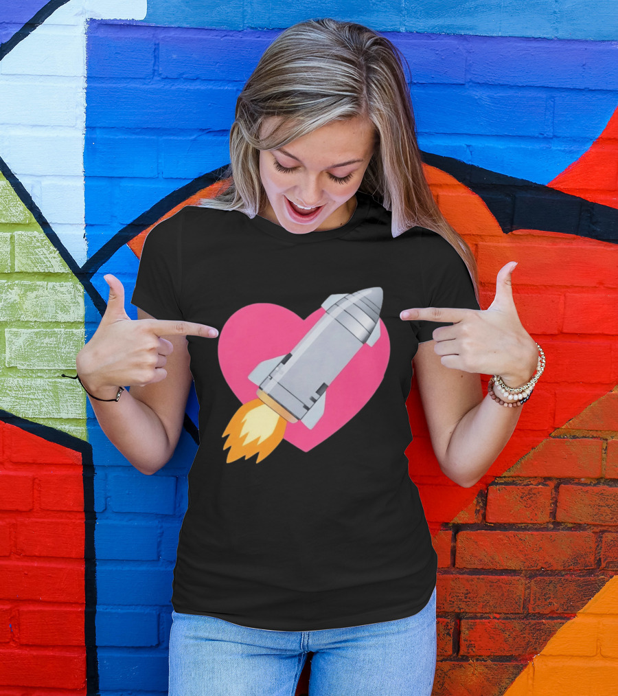 Merger Rocket Heart Space Love Launch T-Shirt