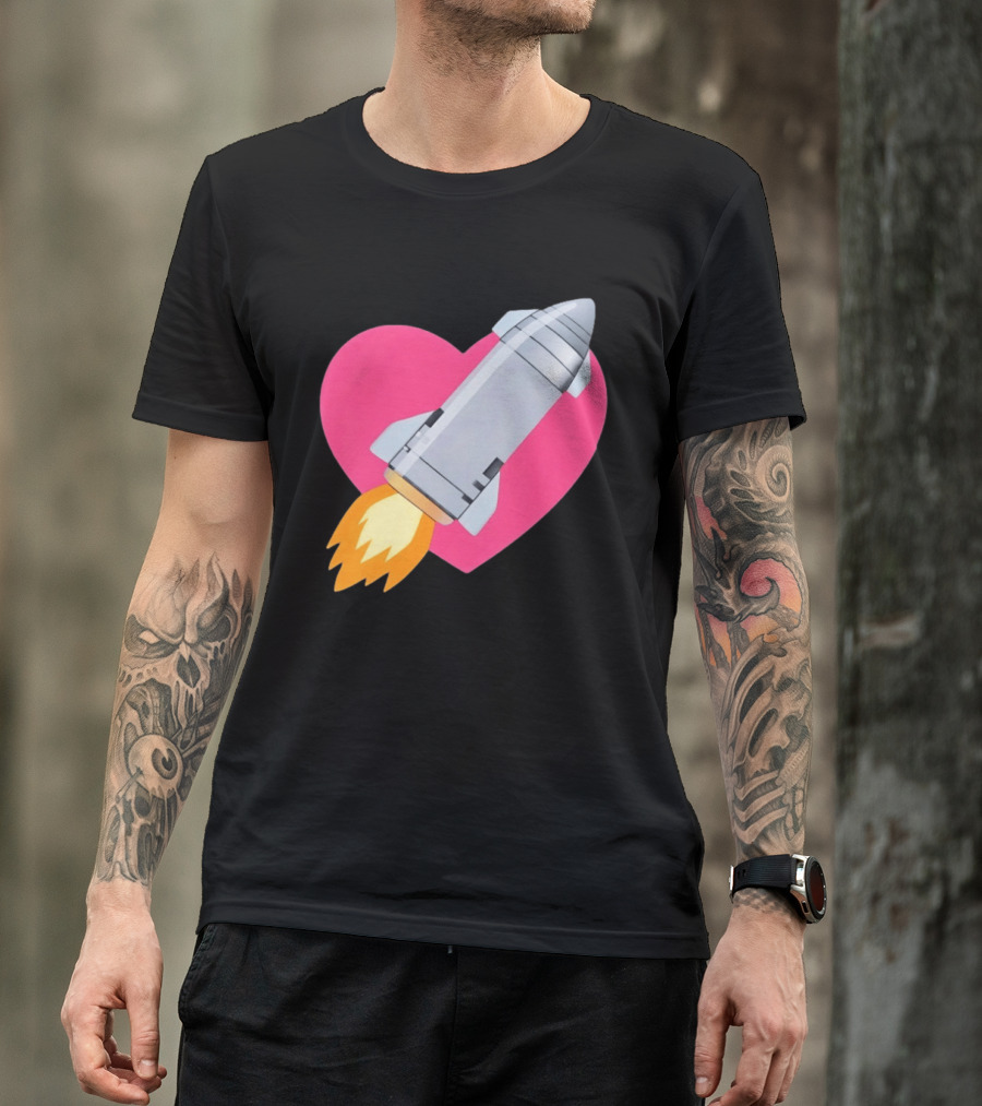 Merger Rocket Heart Space Love Launch T-Shirt