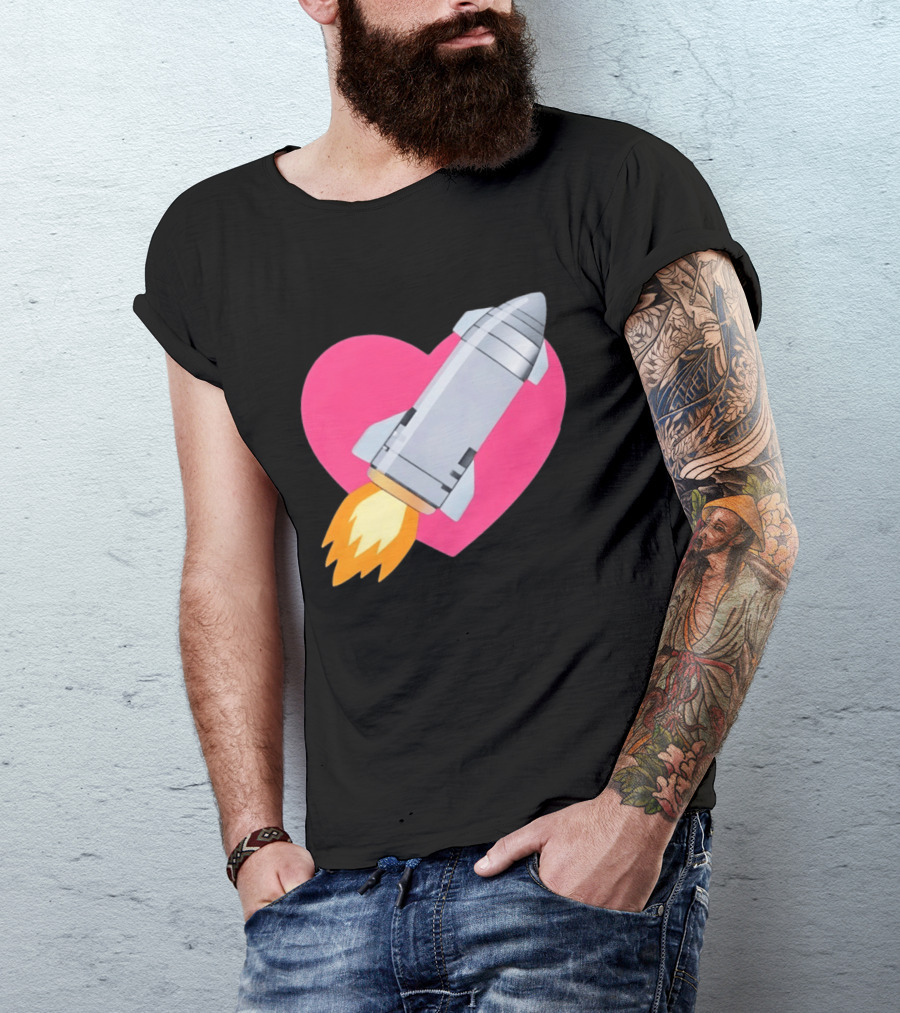 Merger Rocket Heart Space Love Launch T-Shirt